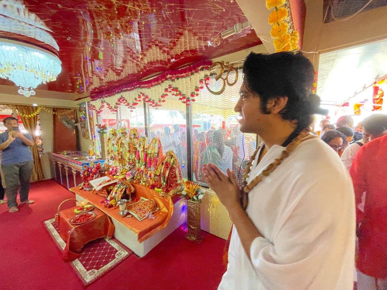 Guruji in prayer at the altar