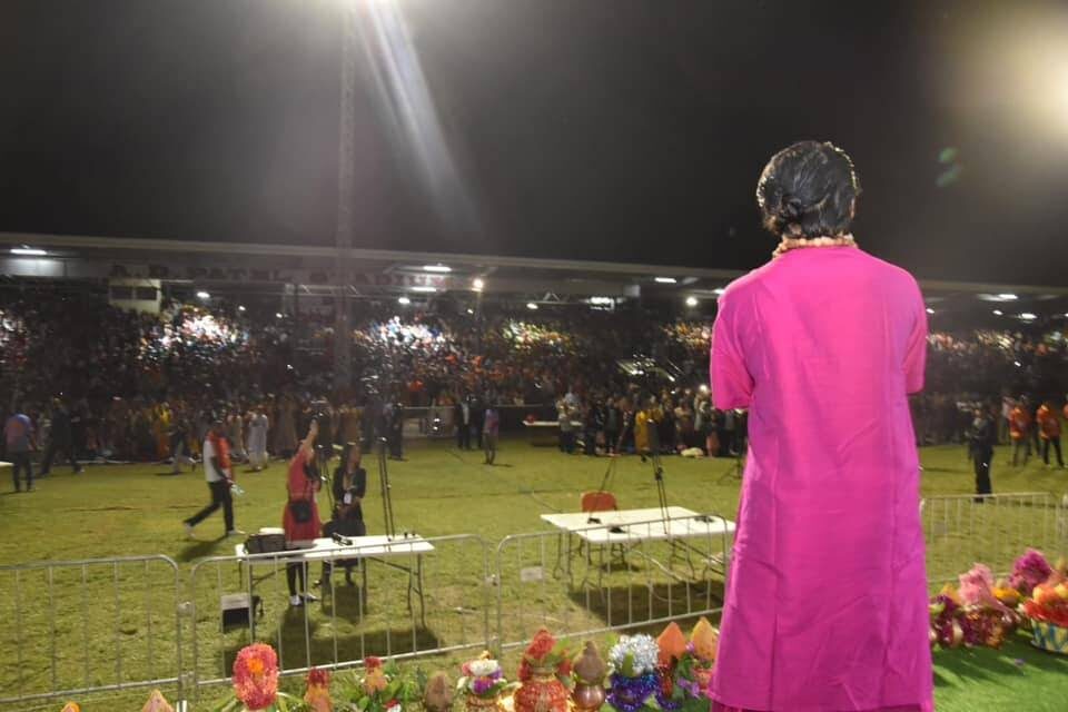 Mass gathering at night
